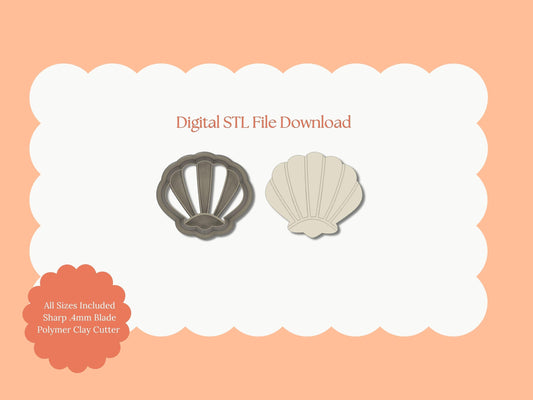 Seashell No. 4 Clay Cutter | Seashell STL File – Summer Digital Clay Cutter for Beach Earrings and Nautical Accessories