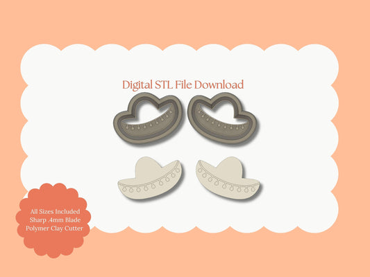 Sombrero Hat Clay Cutter | Sombrero Hat STL File – Fiesta Digital Cutter for DIY Mexican-Themed Earrings and Crafts
