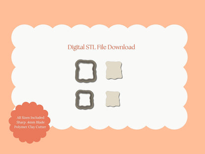 Toast Clay Cutter | Toast STL File – Breakfast Digital Clay Cutter for Food Earrings and Whimsical Polymer Crafts