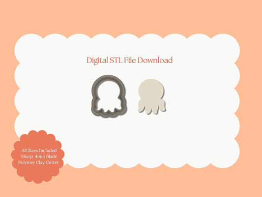 Octopus No. 2 Clay Cutter | Octopus STL File – Digital Coastal Cutter for Sea-Themed Earrings and Ocean Clay Projects