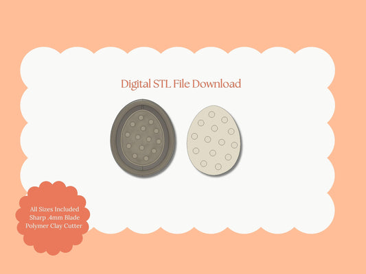 Polka Dot Egg Clay Cutter | Polka Dot Egg STL File – Digital Easter Cutter for Festive Earrings and Spring Clay Projects
