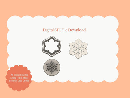 Snowflake No. 11 Clay Cutter | Snowflake No. 11 STL File – Digital Frosty Cutter for Holiday Earrings and Christmas Clay Crafts