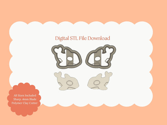Orca Whale Clay Cutter | Orca Whale STL File – Digital Ocean Cutter for Marine Earrings and Coastal Polymer Crafts