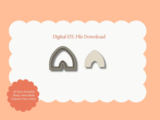 Pointed Wide Arch Clay Cutter | Wide Arch STL File – Digital Geometric Clay Cutter for Modern Earrings and Minimalist Crafts