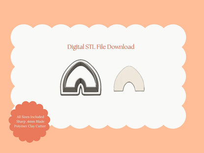 Pointed Wide Arch Clay Cutter | Wide Arch STL File – Digital Geometric Clay Cutter for Modern Earrings and Minimalist Crafts