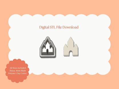 Castle Stud Clay Cutter | Castle Stud STL File – Digital Fantasy Cutter for Fairytale Earrings & Elegant Clay Crafts