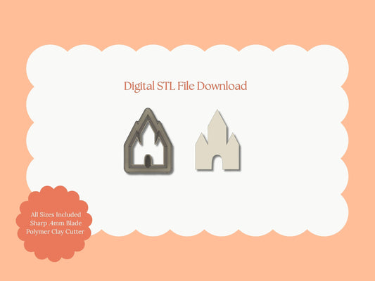 Castle Stud Clay Cutter | Castle Stud STL File – Digital Fantasy Cutter for Fairytale Earrings & Elegant Clay Crafts