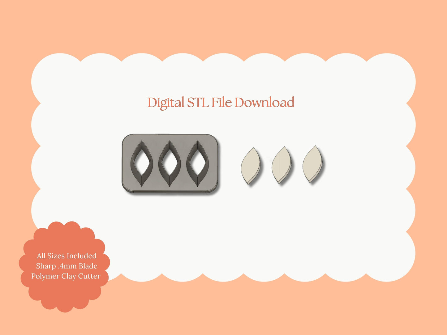 Petal Cluster Set No. 2 Clay Cutter | Petal Cluster No. 2 STL File – Digital Floral Cutter for Elegant Earrings & Botanical Clay Crafts