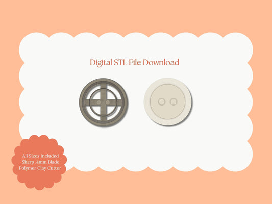 Button No. 2 Clay Cutter | Button No. 2 STL File – Digital Sewing Cutter for Craft Earrings & Cute Clay Accessories
