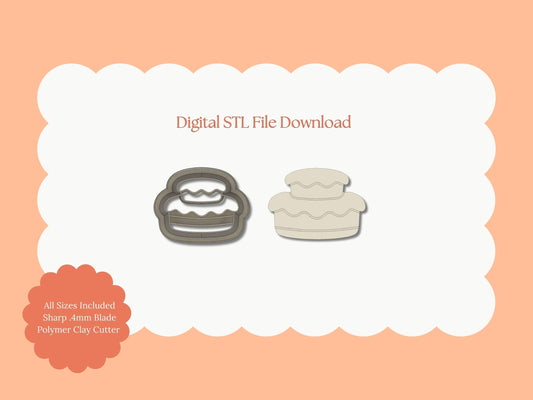 Cake Clay Cutter | Cake STL File – Digital Baking Cutter for Dessert Earrings & Sweet Clay Crafts