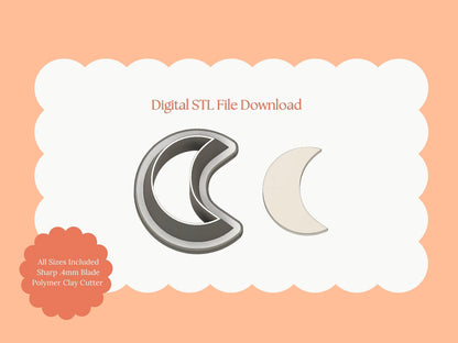 Moon No. 3 Clay Cutter | Moon No. 3 STL File – Digital Celestial Cutter for Astrology Earrings and Lunar-Themed Crafts