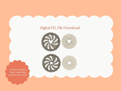 Jam Biscuit Pair Clay Cutter | Jam Biscuit Pair Digital STL File for Bakery Earrings and Cute Food-Themed Jewelry