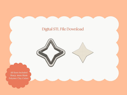 Star Shape No. 3 Clay Cutter | STL File Download Astronomy Star Polymer Clay Cutter for DIY Earrings and Space-Themed Accessories
