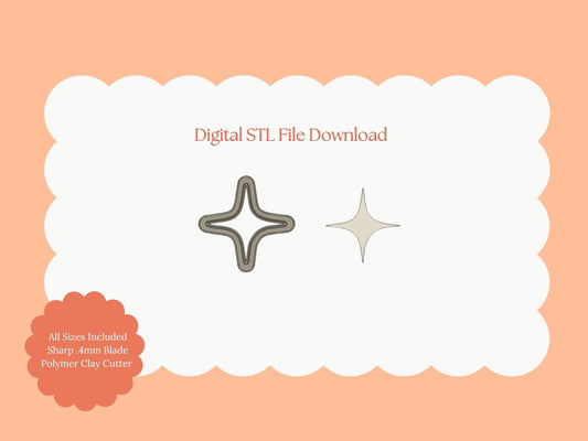 Star Shape No. 4 Clay Cutter | Digital STL File Galaxy Star Polymer Clay Cutter for DIY Cosmic Earrings and Celestial Jewelry
