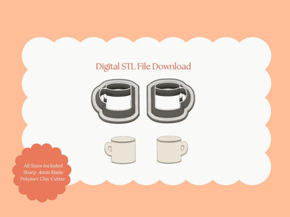 Cocoa Mug Clay Cutter | Cocoa Mug STL File for Polymer Clay Earrings and Cozy Winter Jewelry