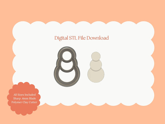 Snowman Clay Cutter | Classic Christmas STL File for Polymer Clay Jewelry, Baking, and Crafts