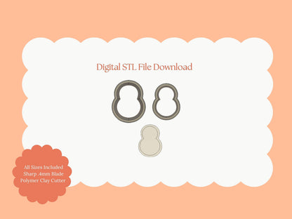 Snowman Frosted Cookie Clay Cutter | Frosted Snowman Cookie STL File – Christmas Earrings Digital Cutter Download