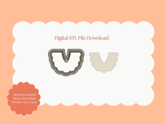 Scalloped Arch No. 1 Clay Cutter | Scalloped Arch STL File for Boho Earrings – Minimalist Digital Clay Download