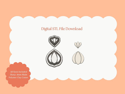 Scalloped Floral Shape No. 1 Clay Cutter | Floral STL File – Digital Scalloped Cutter for Elegant Botanical Earrings