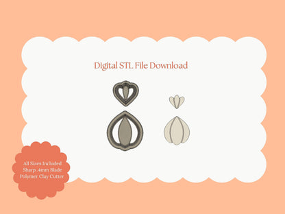 Scalloped Floral Shape No. 1 Clay Cutter | Floral STL File – Digital Scalloped Cutter for Elegant Botanical Earrings