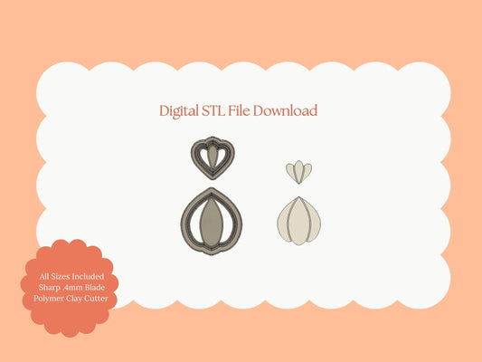 Scalloped Floral Shape No. 1 Clay Cutter | Floral STL File – Digital Scalloped Cutter for Elegant Botanical Earrings