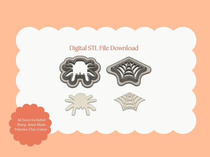 Spiderweb Dangle Clay Cutter | Halloween Spiderweb STL File for Earrings, Gothic Jewelry and Spooky Crafts – Digital Download