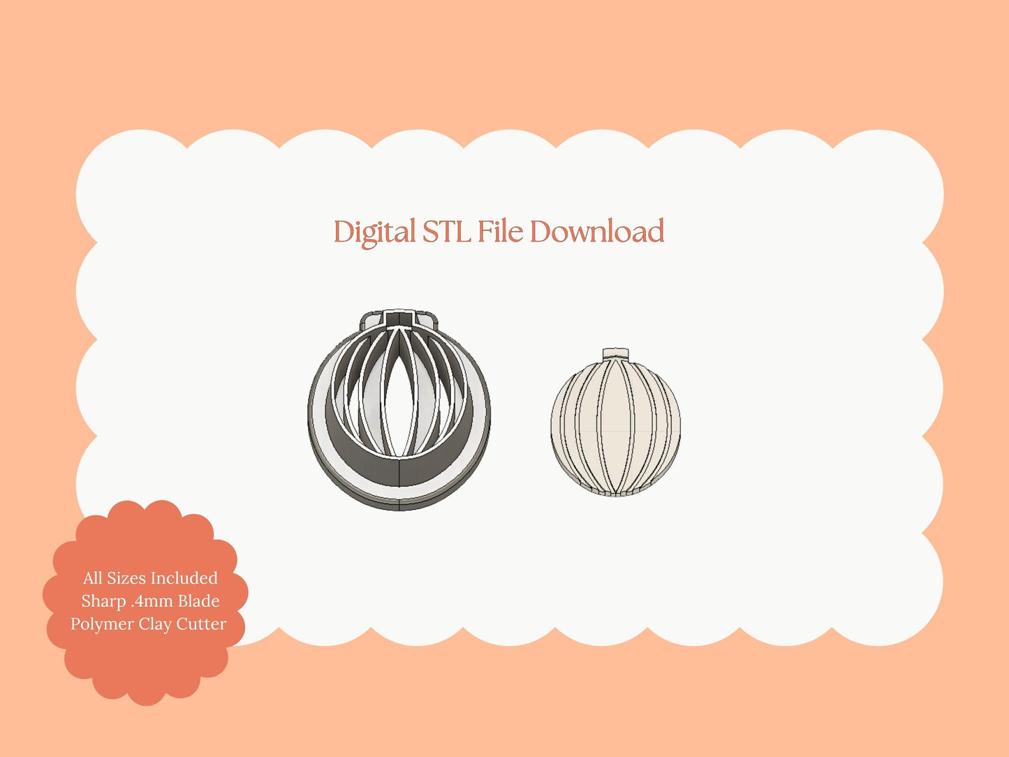 Ornament No. 9 Clay Cutter | Christmas Ornament STL File – Holiday Digital Cutter for Earrings and Crafts