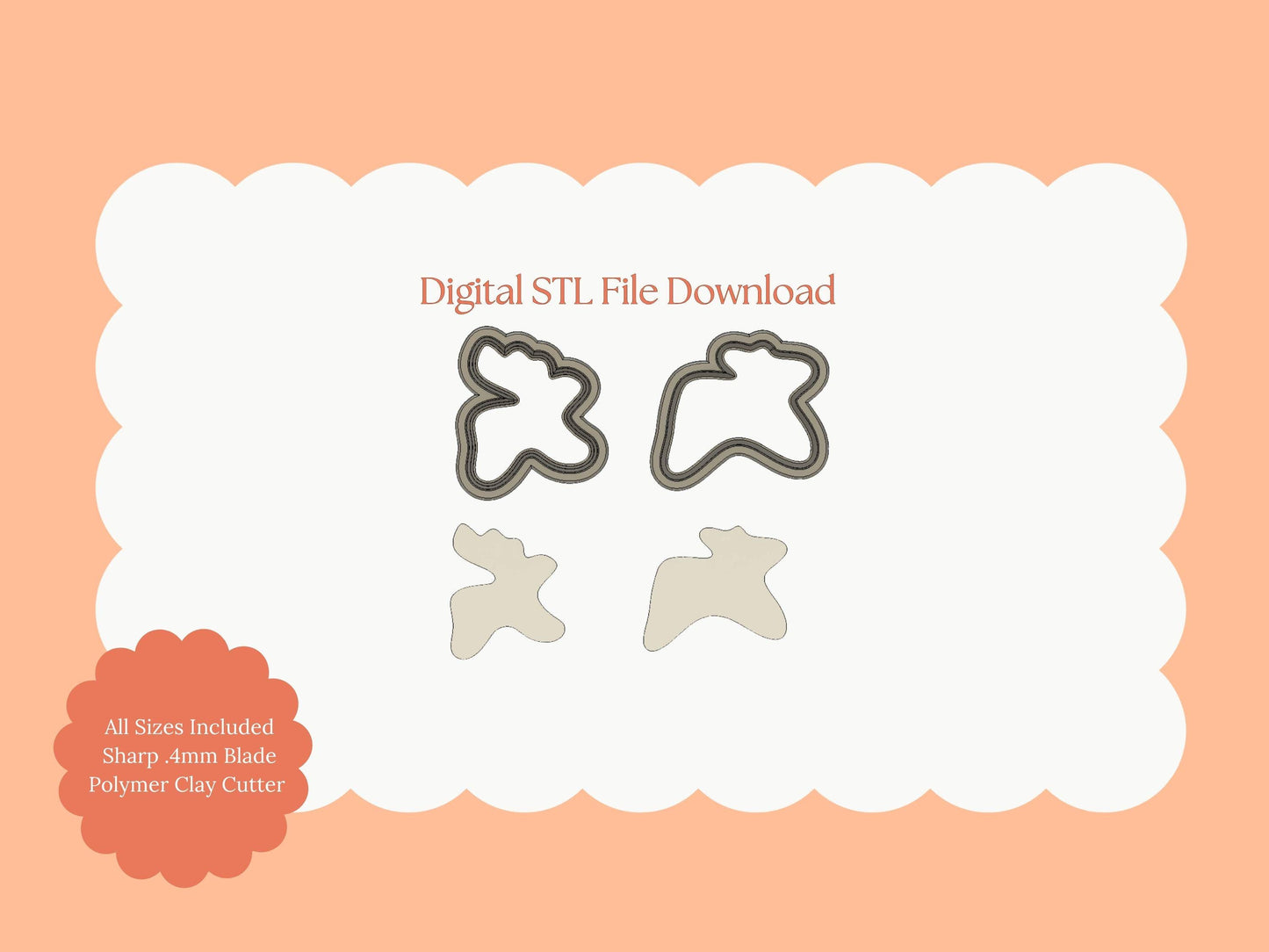 Reindeer Frosted Cookies Clay Cutter | Reindeer Cookie STL File – Digital Christmas Download for Earrings & Crafts