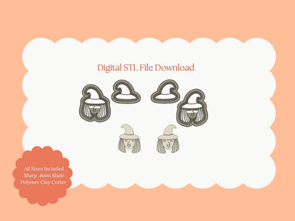 Witch No. 1 Clay Cutter | Witch No. 1 STL File for Polymer Clay Earrings and Spooky Jewelry