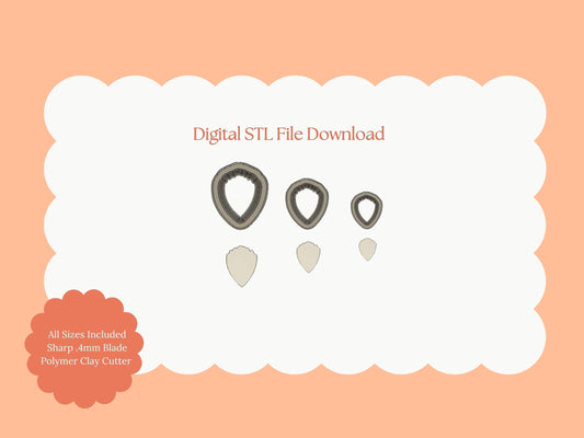Peony Petal Clay Cutter Set | Peony Petal STL File – Digital Floral Cutter for Elegant Earrings and Botanical Clay Crafts