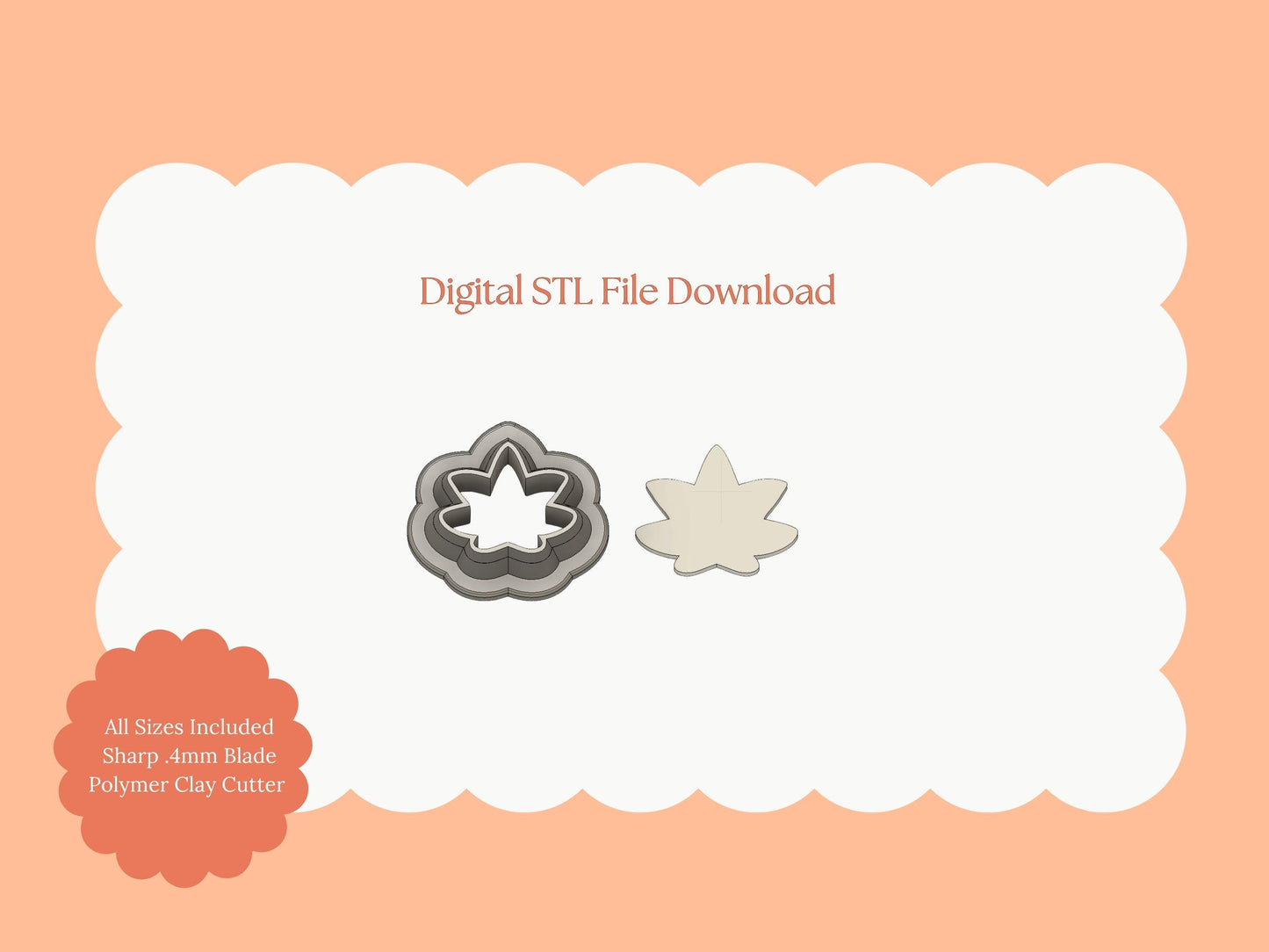 Micro Maple Leaf Clay Cutter | Mini Maple Leaf STL File for Polymer Clay Fall Earrings and Jewelry
