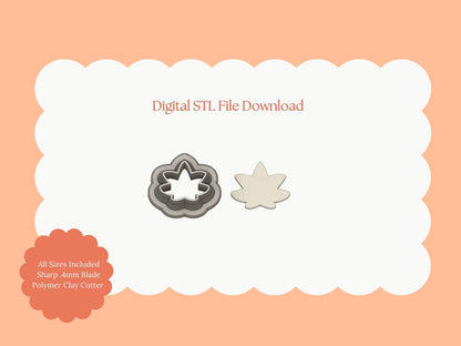 Micro Maple Leaf Clay Cutter | Mini Maple Leaf STL File for Polymer Clay Fall Earrings and Jewelry