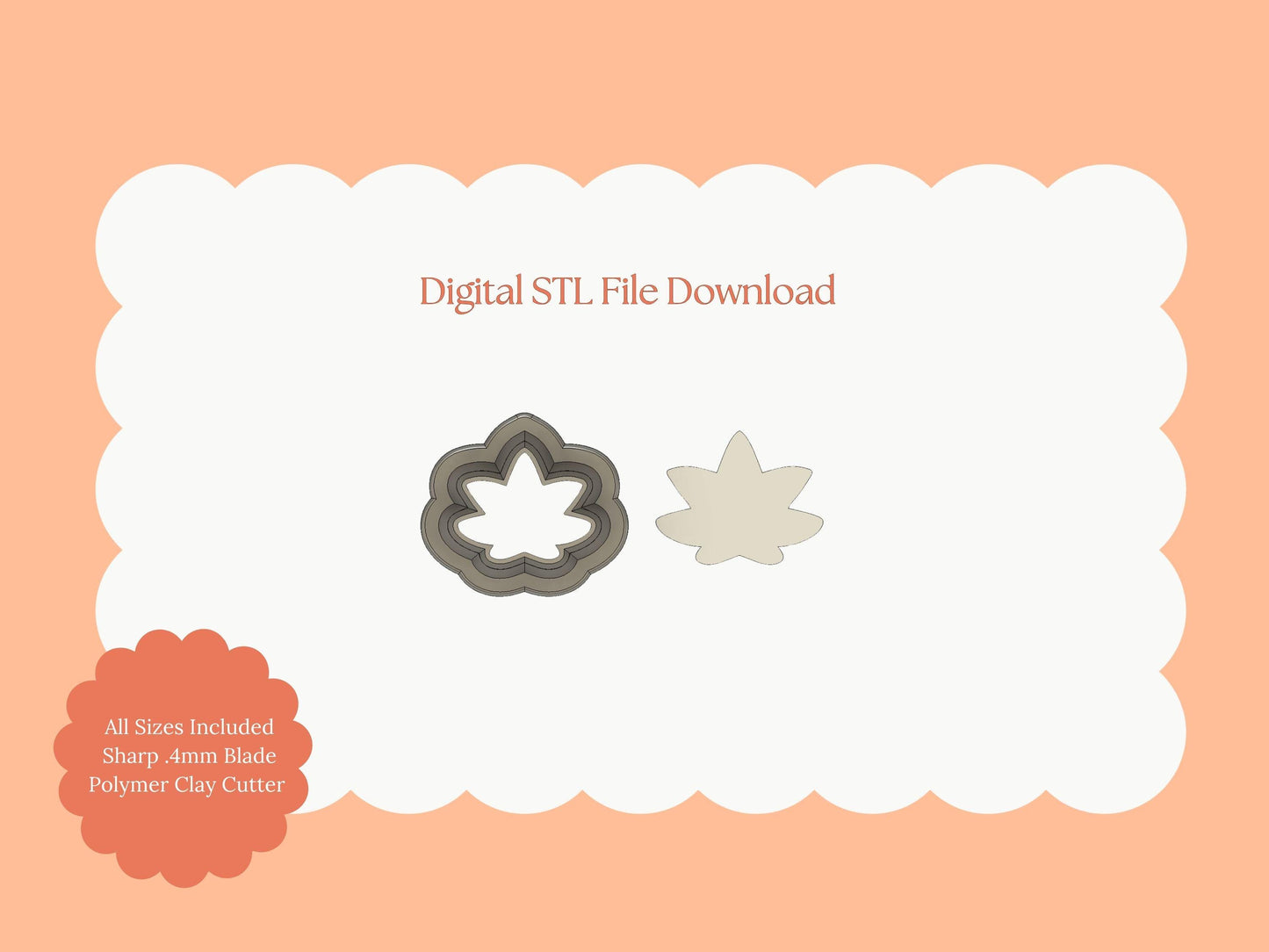 Micro Maple Leaf Clay Cutter | Mini Maple Leaf STL File for Polymer Clay Fall Earrings and Jewelry