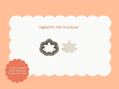 Micro Maple Leaf Clay Cutter | Mini Maple Leaf STL File for Polymer Clay Fall Earrings and Jewelry
