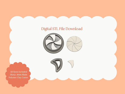 Peppermint No. 1 Clay Cutter | Christmas Peppermint STL File for Polymer Clay Earrings and Gifts