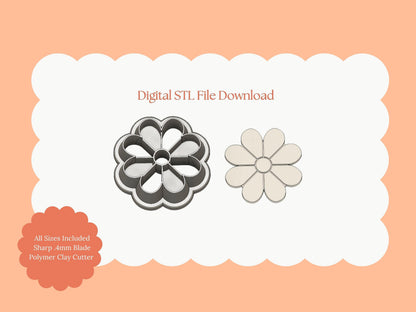 Floral Shape No. 5 Clay Cutter | Botanical Floral STL File for Polymer Clay Earrings and Handmade Crafts