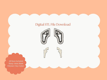 Six Shooter Clay Cutter | Western-Themed STL File for Polymer Clay Cowboy Earrings and Crafts