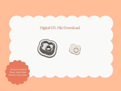 Breakfast Eggs Clay Cutter | Breakfast Eggs STL File – Digital Food Cutter for Cute Earrings & Morning-Themed Clay Crafts