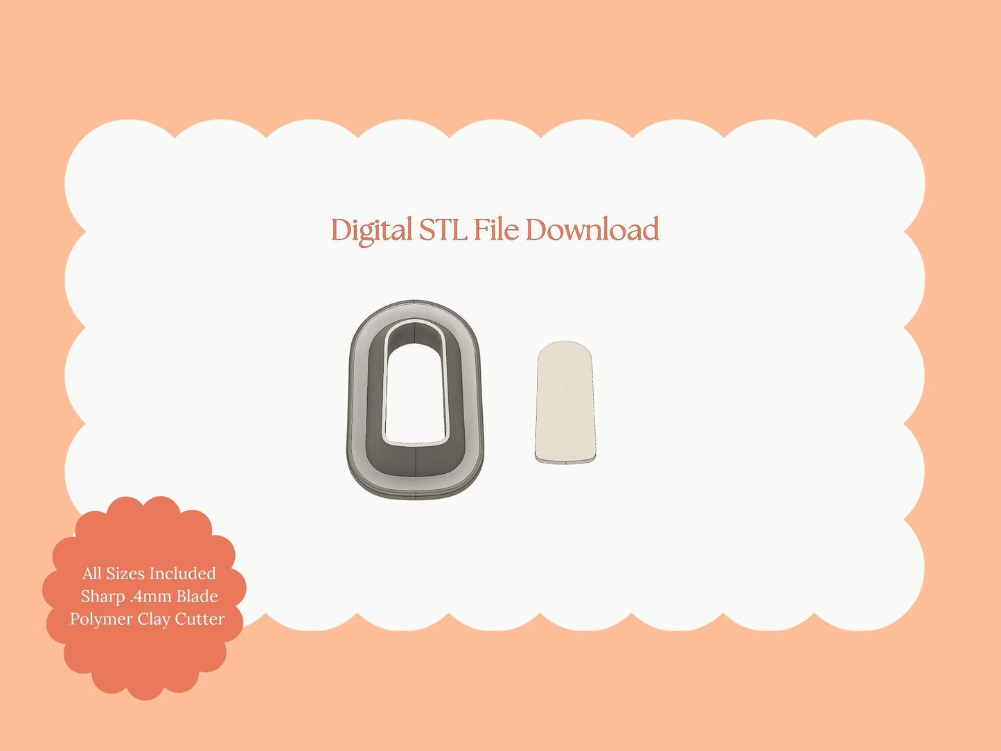 Rounded Quadrangle No. 1 Clay Cutter | Rounded Quadrangle STL File for Polymer Clay Earrings and Stylish Geometric Jewelry