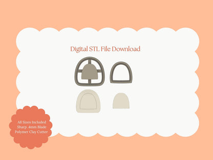 Framed Rounded Arch No. 1 | Elegant Arch STL Clay Cutter | Debossed Earring File for Spring Jewelry