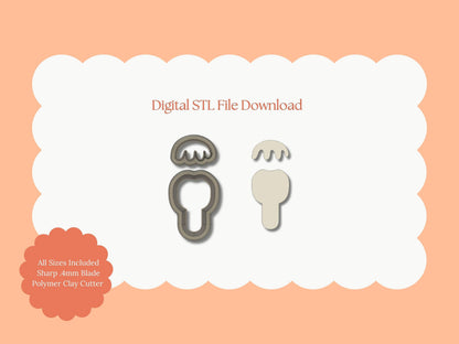 Caramel Apple Clay Cutter | Caramel Apple STL File – Digital Fall Cutter for Food Earrings & Sweet Clay Crafts