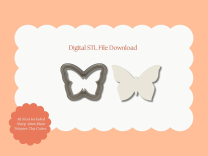 Butterfly No. 3 Clay Cutter | Butterfly No. 3 STL File – Digital Nature Cutter for Cute Earrings & Garden Clay Crafts