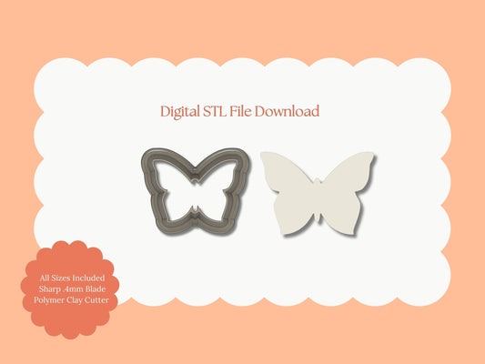 Butterfly No. 3 Clay Cutter | Butterfly No. 3 STL File – Digital Nature Cutter for Cute Earrings & Garden Clay Crafts