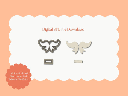 Coquette Bow No. 4 Clay Cutter | Coquette Bow No. 4 STL File – Digital Cute Cutter for Fashion Earrings & Bow Clay Crafts