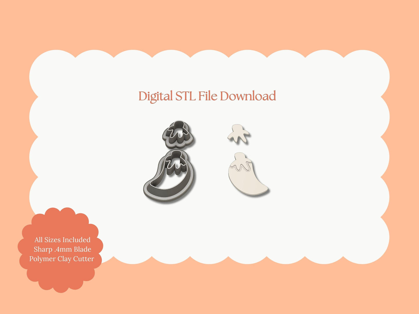 Chili Pepper Clay Cutter | Chili Pepper STL File – Digital Food Cutter for Spicy Earrings & Fun Clay Crafts