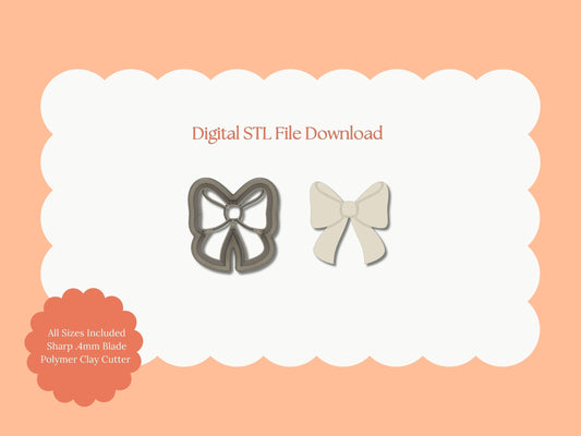 Coquette Bow No. 1 Clay Cutter | Coquette Bow No. 1 STL File – Digital Elegant Cutter for Fashion Earrings & Cute Clay Crafts