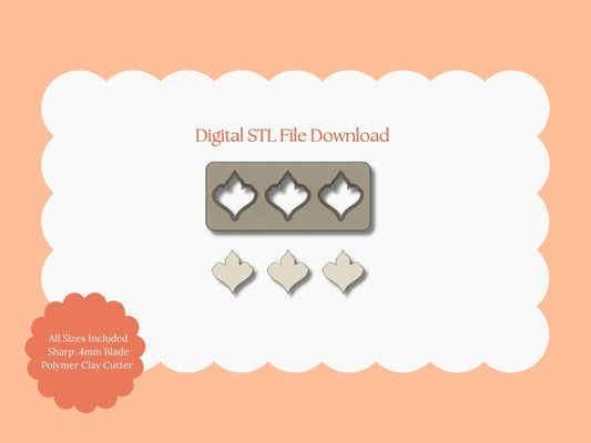 Petal Set No. 1 Clay Cutter | Petal Set No. 1 STL File – Digital Botanical Cutter for Floral Earrings & Elegant Clay Crafts