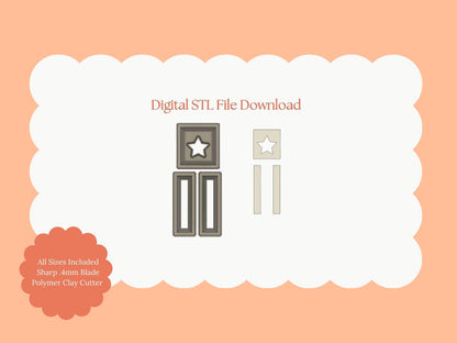 Flag Dangle Clay Cutter | Flag Dangle STL File – Digital Patriotic Cutter for July 4th Earrings and Celebration Crafts