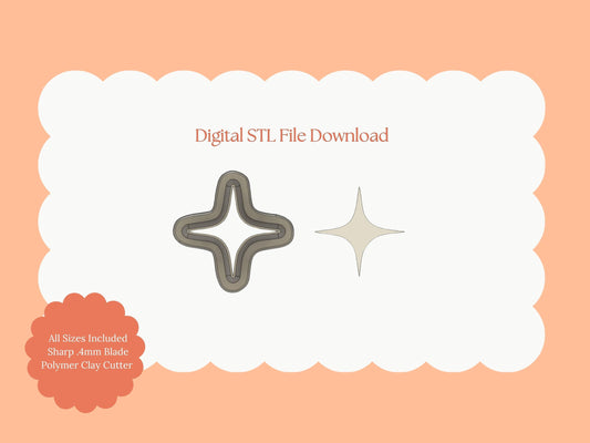 Star Shape No. 5 Clay Cutter | STL File Download Star Shape Polymer Clay Cutter for DIY Celestial Earrings and Space Accessories