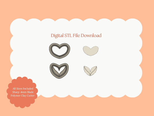 Valentine Flower Clay Cutter | Valentine Flower STL File Download for Love-Themed Earrings and Floral Jewelry